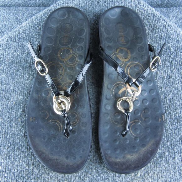 Orthaheel‎ Women Flip Flop Sandal Shoes Size 10 Medium Black Synthetic - Picture 4 of 10